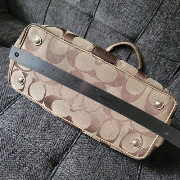 Coach Signature Stripe Framed Kisslock Carryall Y2K F13533 - Picture 11 of 14